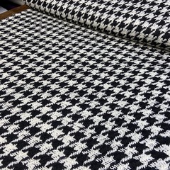 Ткань пальтовая букле черно-белая 
