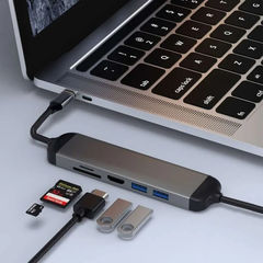 Кабель-переходник WiWU Alpha 521H Type C to x2 USB 3.0; HDMI; Cardreader