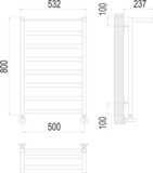 Полотенцесушитель Terminus Хендрикс П8 500х800