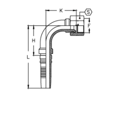 Фитинг DN 25 JIC (Г) 1.5/8 (90) Interlock TIEFFE