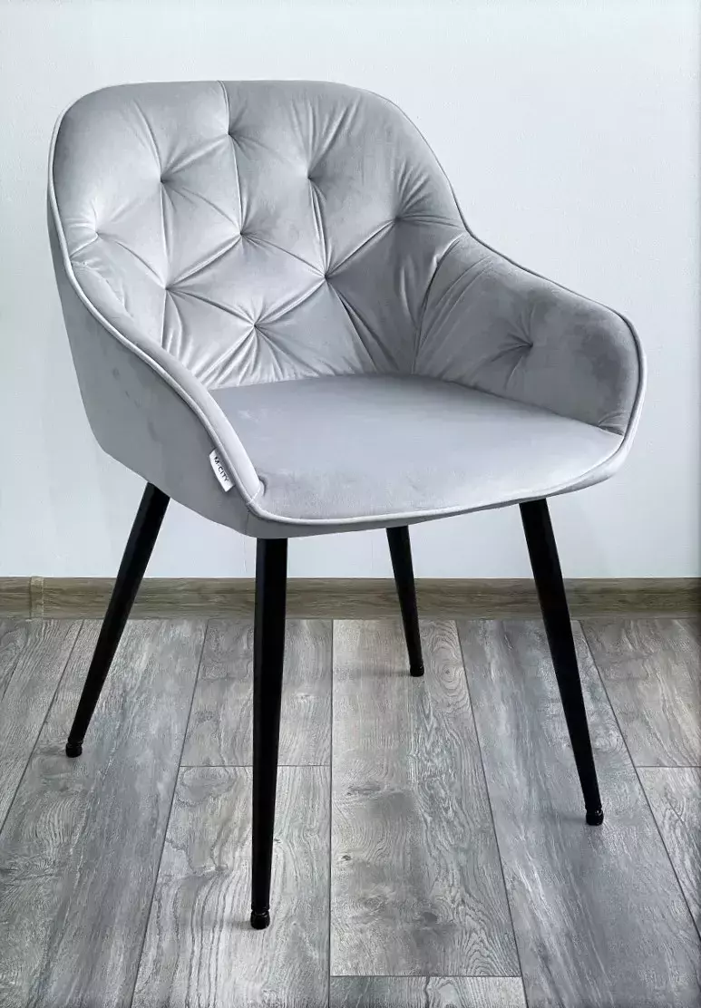 Стул BREEZE BLUVEL-03 LIGHT GREY, велюр/ черный каркас М-City