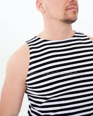 Настоящая майка тельняшка морпеха - Магазин тельняшек.ру 8-800-700-93-18Майка-тельняшка ВМФ (черная полоса) ТМ 