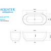 Aquatek AQ-44778 АФИНА Ванна акриловая,отдельностоящая, 1700*780*600. В комплекте со сливом и ножками. Цвет: белый глянцевый.