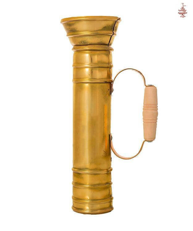 Труба для самовара латунная с деревянной ручкой. Нестандартная. арт. 3107