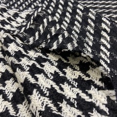 Ткань пальтовая букле черно-белая 