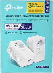 TP-Link TL-PA7017P KIT - AV1000 Комплект гигабитных адаптеров Powerline со встроенной розеткой