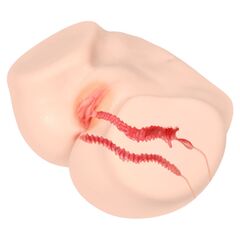 Телесный полуторс с двойным слоем материала и вибрацией Vanilla Onahole Real Vagina - 