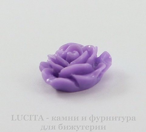Кабошон акриловый "Роза", цвет - фиолетовый, 14 мм