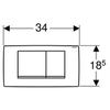 Смывная клавиша Geberit Twinline30, для двойного смыва