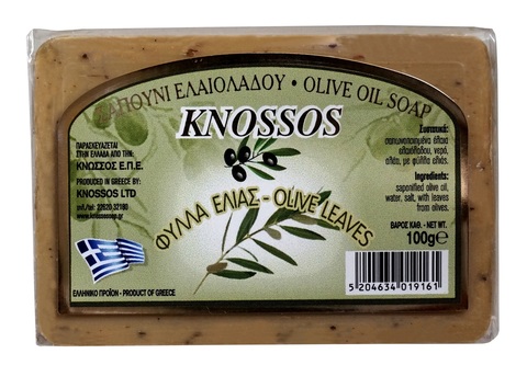 Натуральное мыло с оливковыми листьями и оливковым маслом Knossos 100 гр