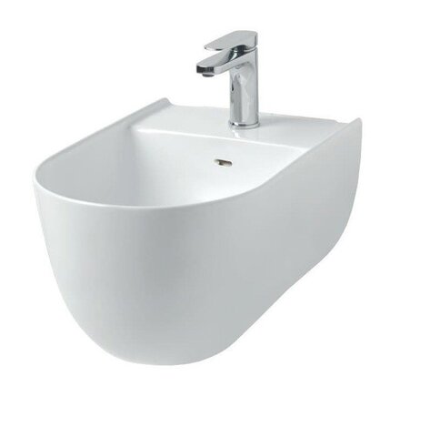 ArtCeram The One THB001 01 00 Биде, Artceram, The One, тип установки-подвесной, ширина, мм-350, глубина, мм-520, высота, мм-280, форма чаши-овальная, отверстия для смесителя-1, крепления в комплекте, цвет-Glossy White