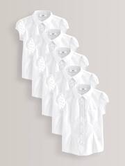 Рубашка школьная с коротким руковом для девочки Next 456-196, 5 шт., Белый