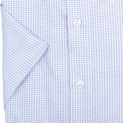 Сорочка мужская Seidensticker Regular Fit 01.146109-13 белая в голубые шашечки, короткий рукав