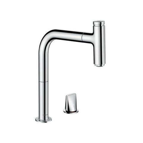 Смеситель для кухни с выдвижным изливом и лейкой Hansgrohe M71 73804000