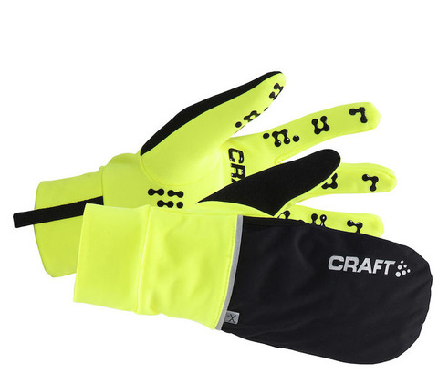 Перчатки Craft Hybrid Weather black-lime