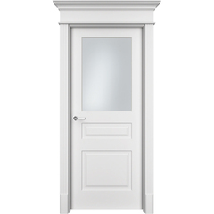 Купить Межкомнатная дверь эмаль Нафта 3 белая остеклённая