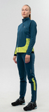 Женский Элитный лыжный костюм Nordski Race Dark Jeans Lime W