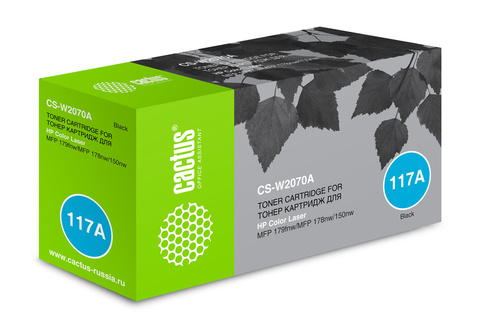 Картридж лазерный Cactus CS-W2070A W2070A (есть ограничения по прошивке) черный (700стр.) для HP Color Laser 150a/150nw/178nw MFP/179fnw MFP