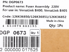 Фьюзер (печка) в сборе 126K36852 для XEROX VersaLink B400/B405 (CET), (восстановленный), DGP0673