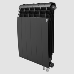 Биметаллический радиатор с правым нижним подключением  Biliner 500 V Noir Sable (черный) - 6 секций