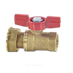 Кран шаровой латунь R251P Ду 20 Ру42 ВР бабочка с накидной гайкой для счетчиков Giacomini R251PY004