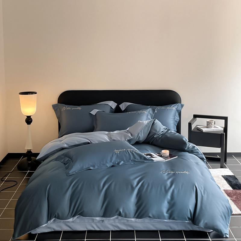 ZEPHYR HOME Двуспалка Однотонный Тенсель Синий с голубым