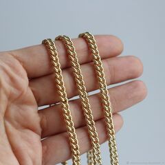 Цепочка, ширина 6 мм, позолота, 56 см, А214-1 ( 56 см)