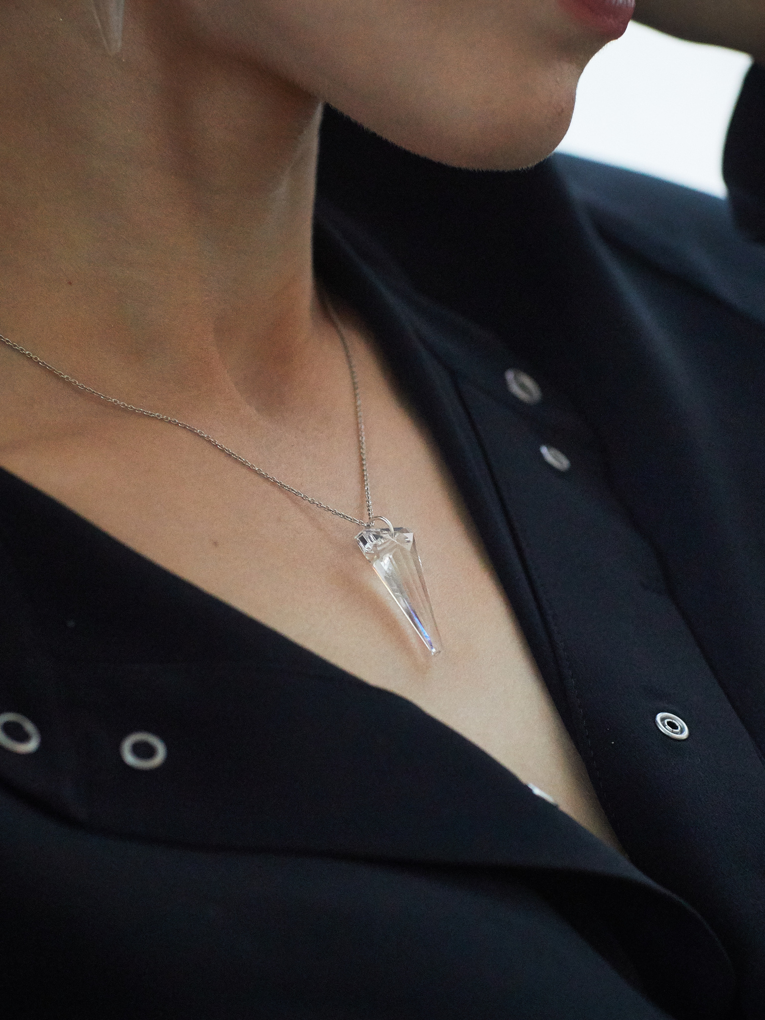 Ювелирная серебряная подвеска с кристаллом Swarovski