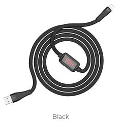 USB S4 Charging data cable with timing display for Lightning – black