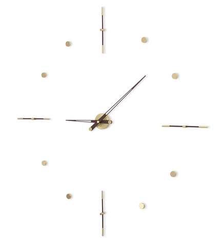Часы Nomon Mixto Gold N 155, полированная латунь/венге. D=155см