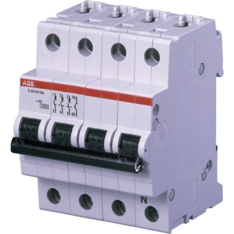 Автоматический выключатель 3-полюсный с нулём 50 А, тип D, 10 кА S203MT-D50NA. ABB. 2CDS273106R0501