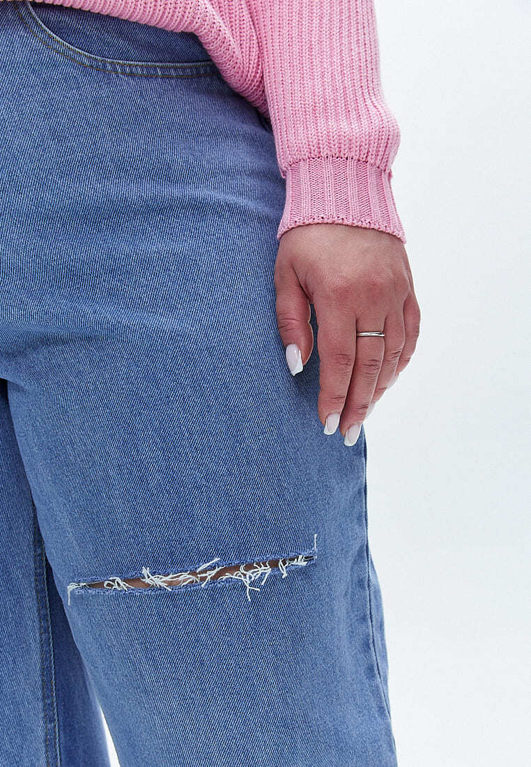 Джинсы с резом, голубой