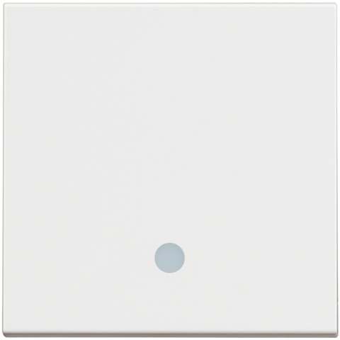 Выключатель кнопочный одноклавишный 10А с подсветкой - 2 модуля. Цвет Белый. Bticino серия CLASSIA. RW4005M2L