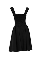 Мира. Платье чёрное льняное с пышной юбкой PL-421165-04
