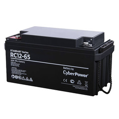 Аккумуляторная батарея CyberPower RC 12-65 / 12 В 65 Ач, напряжение 12В, емкость (разряд   20ч) 67,1Ач, макс. разрядный ток (5 сек) 650А, макс зарядный ток 19,5А,   свинцово-кислотная (AGM), клемма М6, ДхШхВ 350х167х175мм., высота с   клеммами175, ве