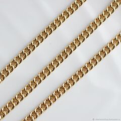 Цепочка, ширина 6 мм, позолота, 56 см, А214-1 ( 56 см)