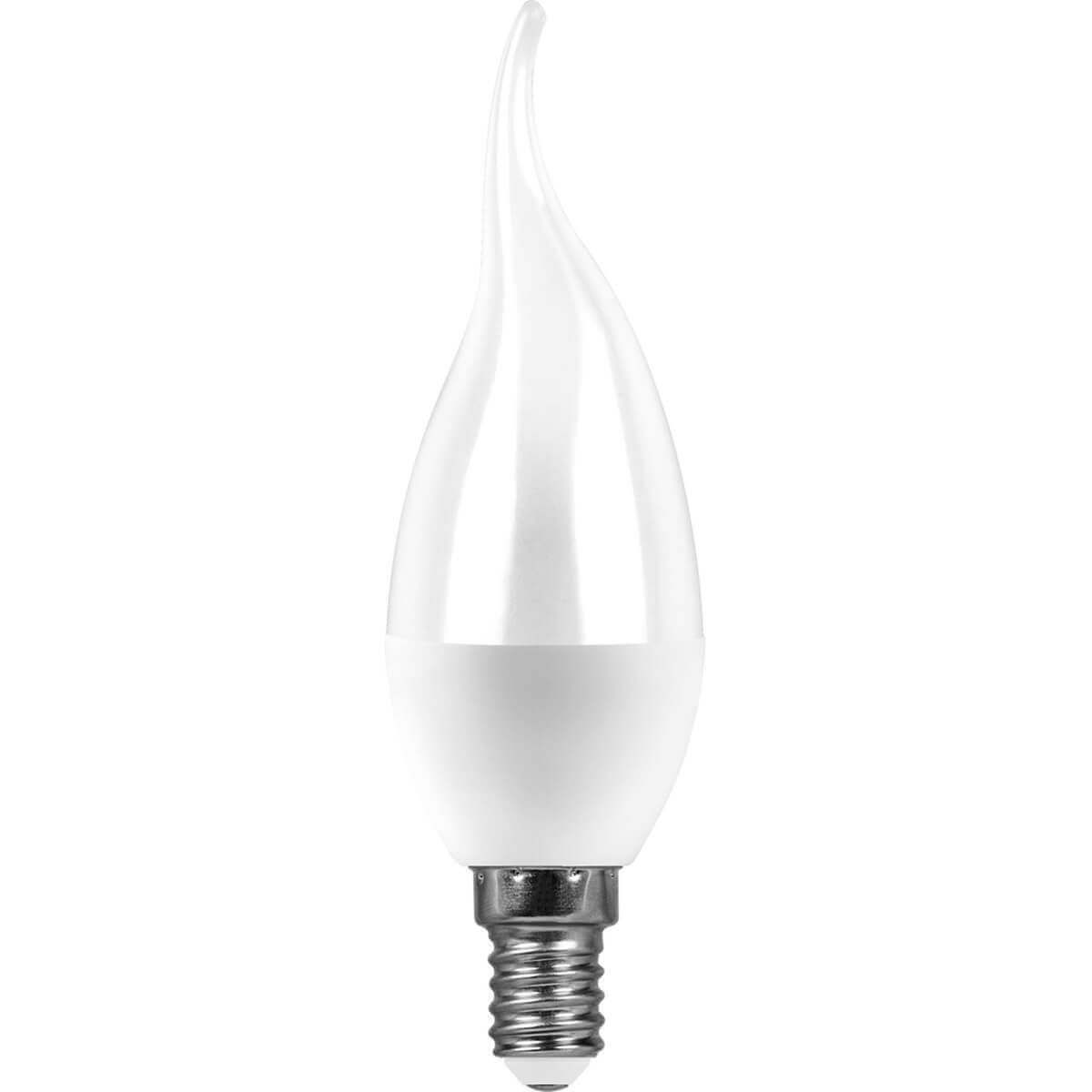 Лампа светодиодная Feron E14 7W 4000K Свеча на ветру Матовая LB-97 25761