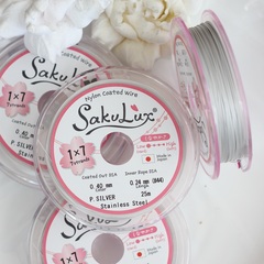 Ювелирный тросик Sakulux 0.4 мм СЕРЕБРО, 25 метров, ТР008