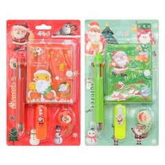 
          Канцелярский набор Basir с цветным текстовыделителем, 8-ми цветной ручкой, скотчем и блокнотом, серия "Новогодние", ассорти, 22*13 см