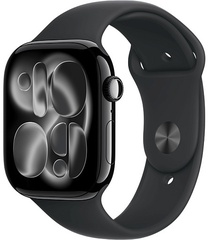 Apple Watch Series 11 46mm Jet Black Aluminum Case with Sport Band Black