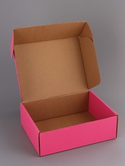 Коробка самосборная одиночная Прямоугольник, Розовая, 21*27*9 см, 1 шт.