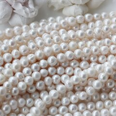 Жемчуг натуральный речной, круглый, 7-9 мм, 1 нить, Ж013