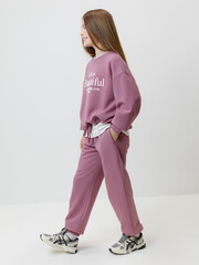 брюки  для девочки  КР 400851/темная орхидея к595