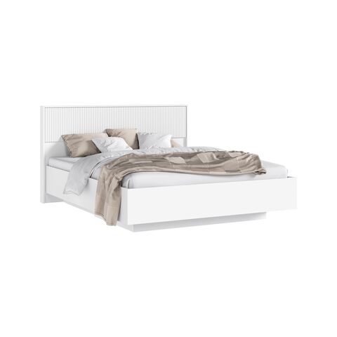 С/Г Марвэл Кровать парящая 1,6м с ПМ (Браш Вайт/Белый, Белый)