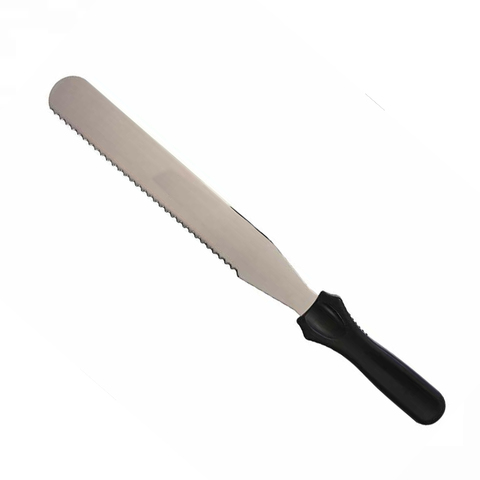 Нож для бисквита с пластиковой ручкой крупные зубцы 10 см