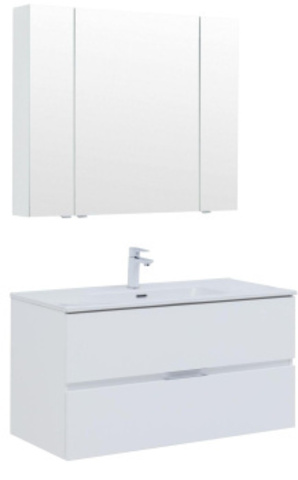 Aquanet 274205 Набор мебели Алвита new 100 2 ящ. цв.белый матовый (274205)