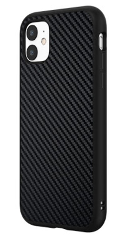 Силиконовый чехол Карбон для iPhone 11 (Черный)