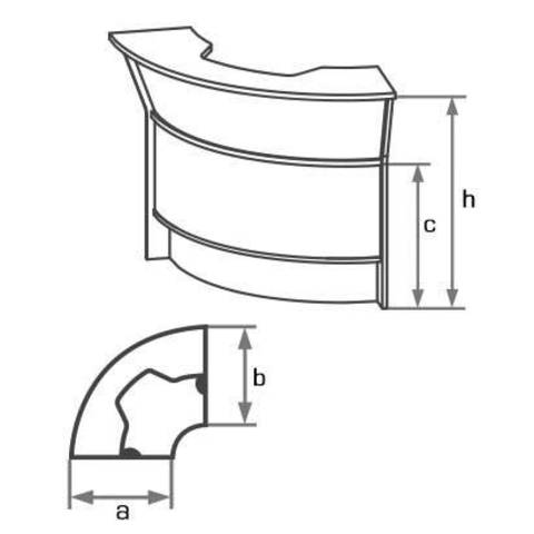 Стол-ресепшн угловой наружный для компьютера (h=114 см) БОСТОН