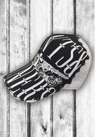 Rush Couture | Бейсболка мужская SAINT &amp; SINNERS GUNS ROSES RC184 сбоку в гангстерском стиле