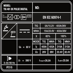 Аппарат аргонодуговой сварки SAGGIO TIG 401 DC Pulse Digital